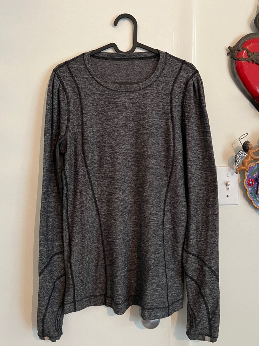 Lululemon Run: Back On Track Long Sleeve Tech Top - Heathered Gray - Size 8